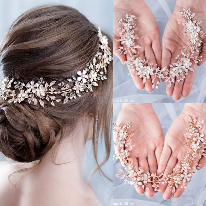 Wedding Supply Store - Crystal Flower Leaf Wedding Bridal Headbands