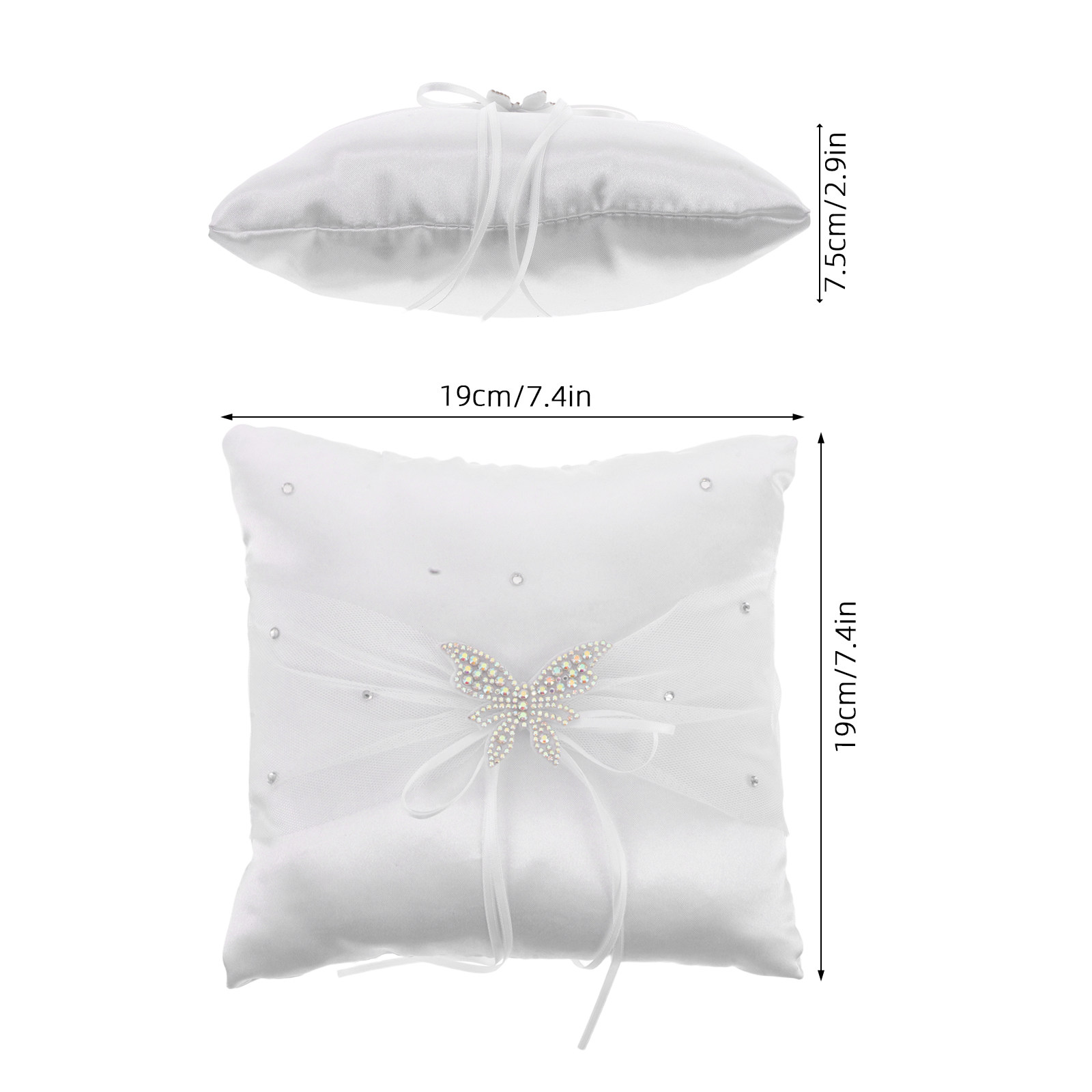 White Satin Ring Pillow Rhines - đánh giá và giá Ring Bearer Pillow