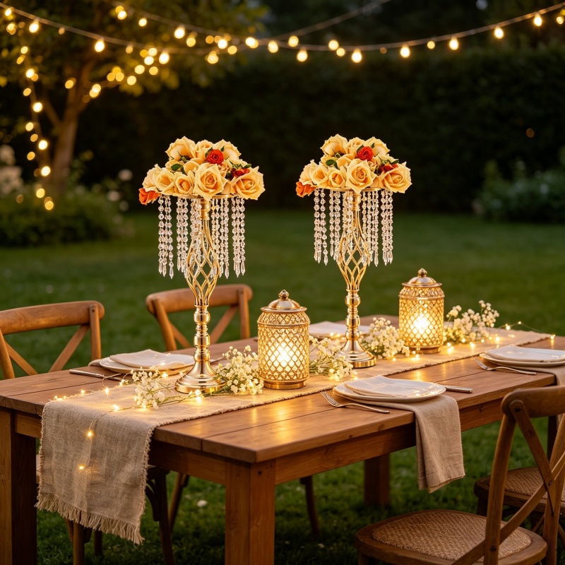 Elegant Tall Gold Crystal Flow - đánh giá và giá Centerpiece Vase Tall