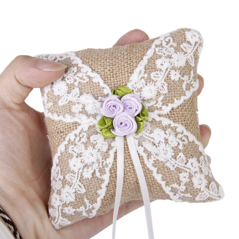 Brown Burlap Wedding Ring Pill - đánh giá và giá Ring Bearer Pillow