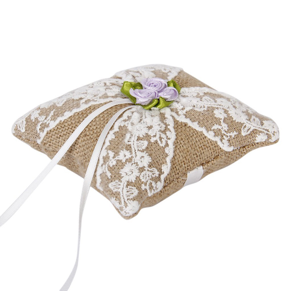 Brown Burlap Wedding Ring Pill - đánh giá và giá Ring Bearer Pillow