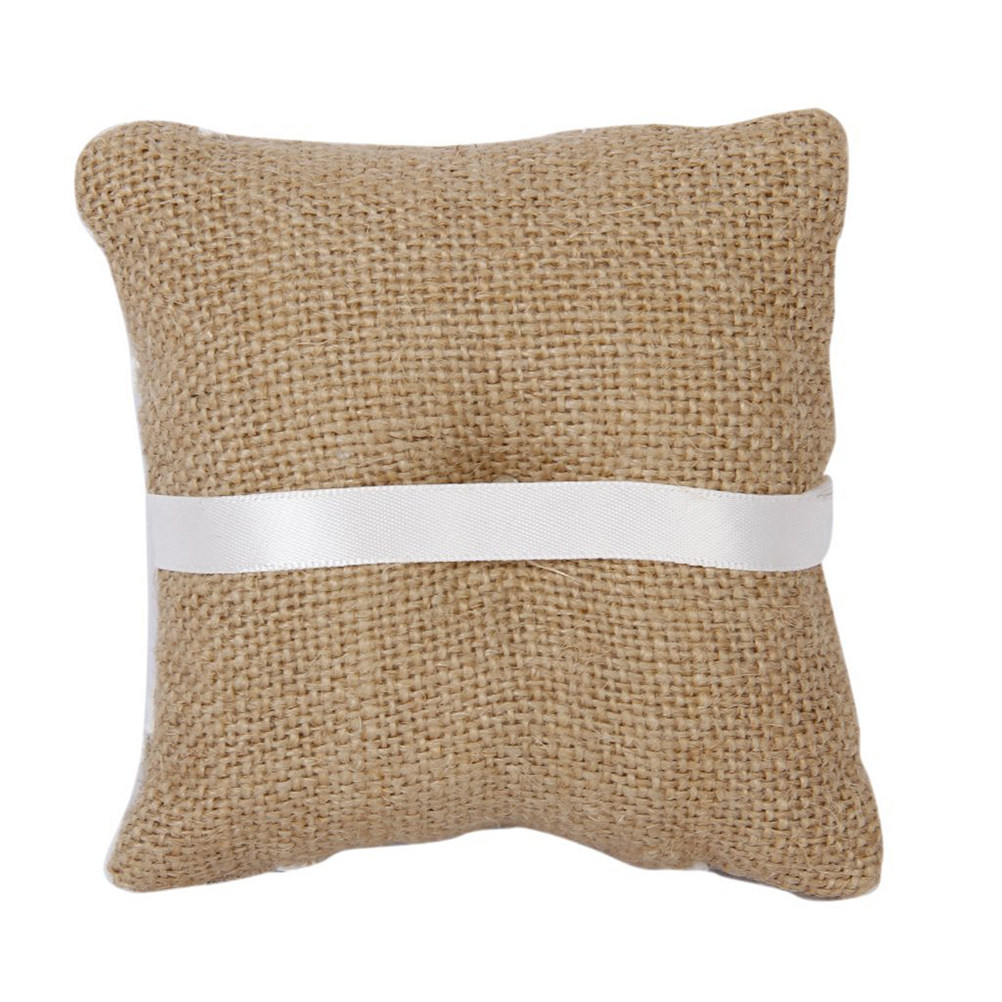 Brown Burlap Wedding Ring Pill - đánh giá và giá Ring Bearer Pillow