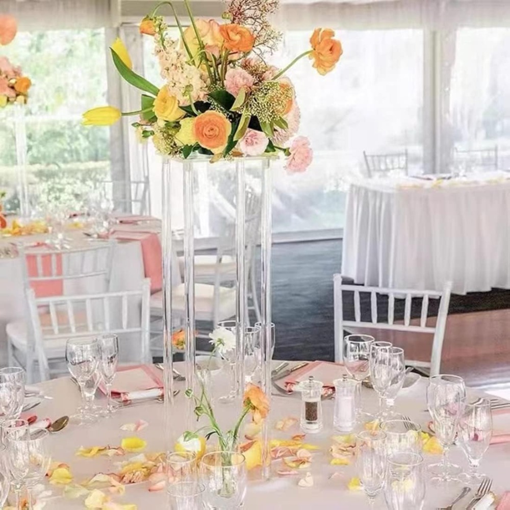 10-Piece Clear Acrylic Rectang - đánh giá và giá Centerpiece Vase Tall